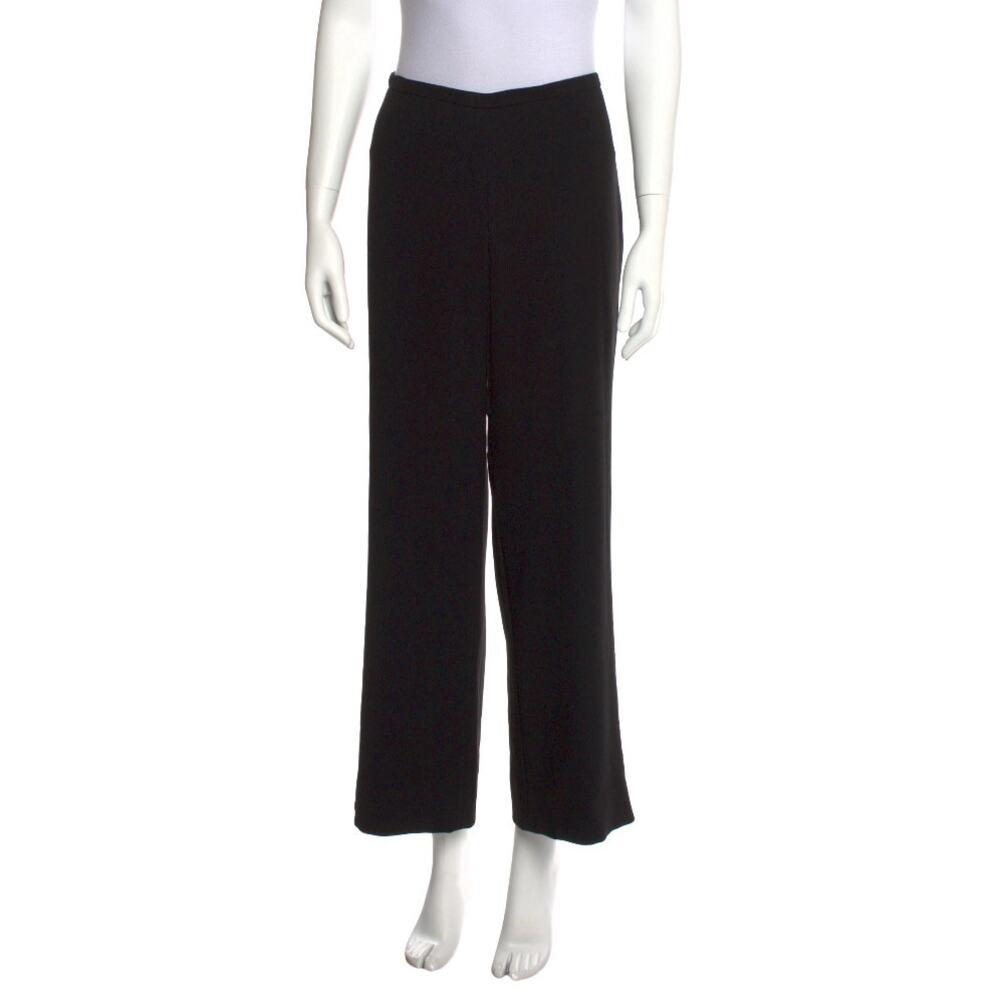 Max Mara Black Wide-leg Pants Silk Detail Lovely Dress Size 10 ~ LUX Quality!